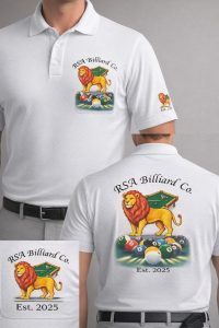 rsa billiard golf shirt white